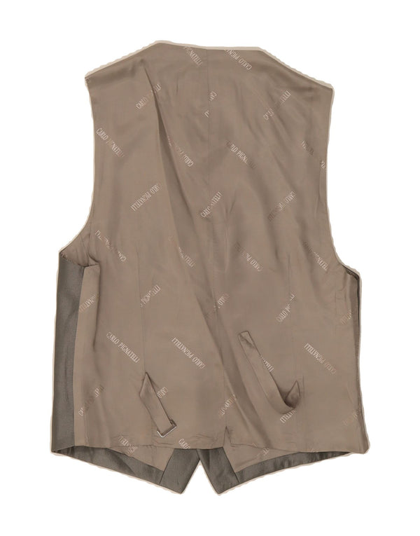 CARLO PIGNATELLI Mens Graphic Waistcoat Small Grey Acetate