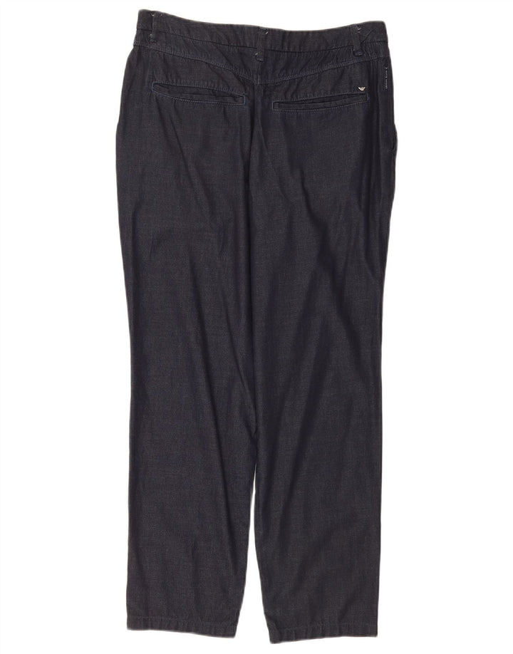 Jeans dritti da donna Armani IT 40 piccoli W30 L25 blu navy