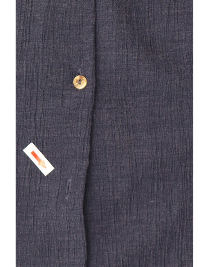Camicia lunga da donna Benetton UK 16 Large Blu Navy Poliestere