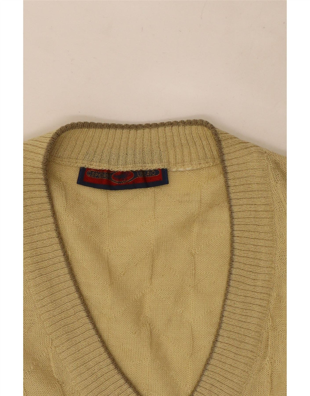 Canottiera vintage da uomo piccola beige