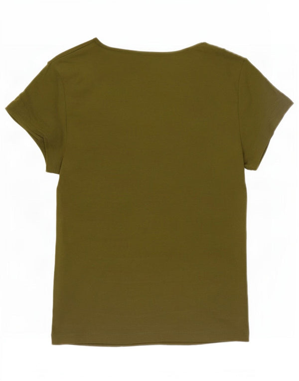 Maglietta da donna Marks & Spencer Top UK 10 piccola in cotone kaki