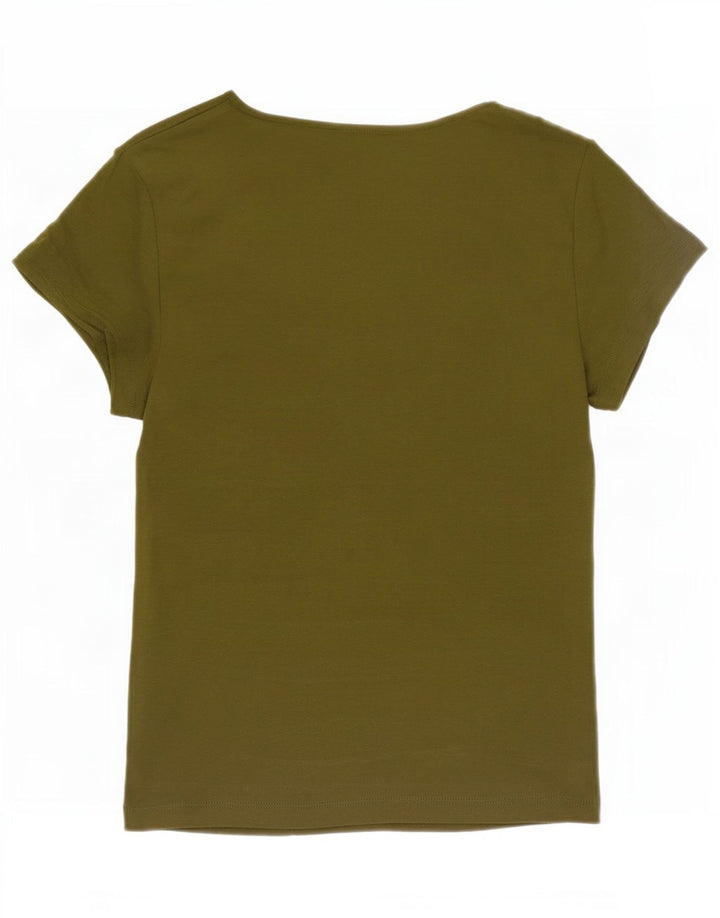 Maglietta da donna Marks & Spencer Top UK 10 piccola in cotone kaki