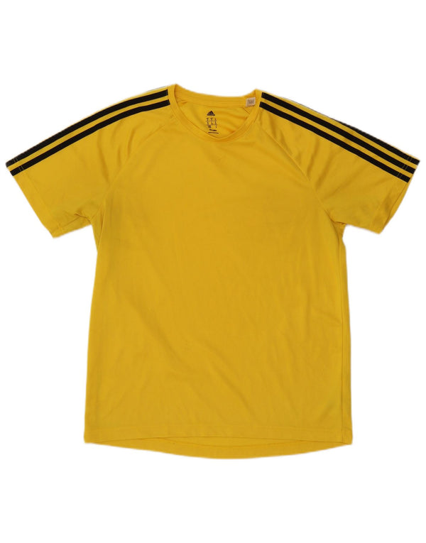 Adidas Mens Climalite T-Shirt Top Medium Yellow Polyester