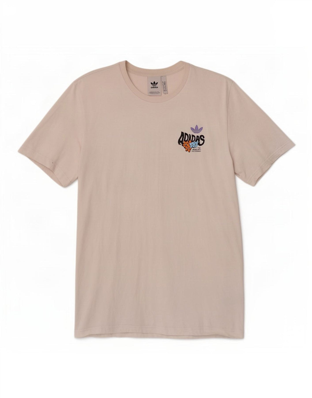 T-shirt grafica da uomo Adidas Top in cotone bianco medio
