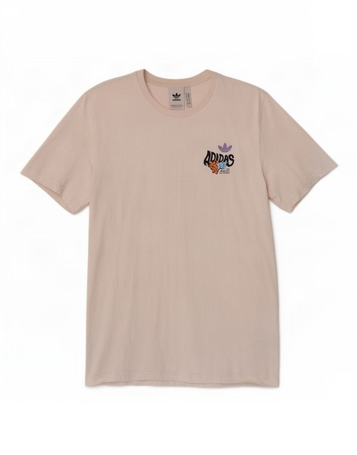 T-shirt grafica da uomo Adidas Top in cotone bianco medio