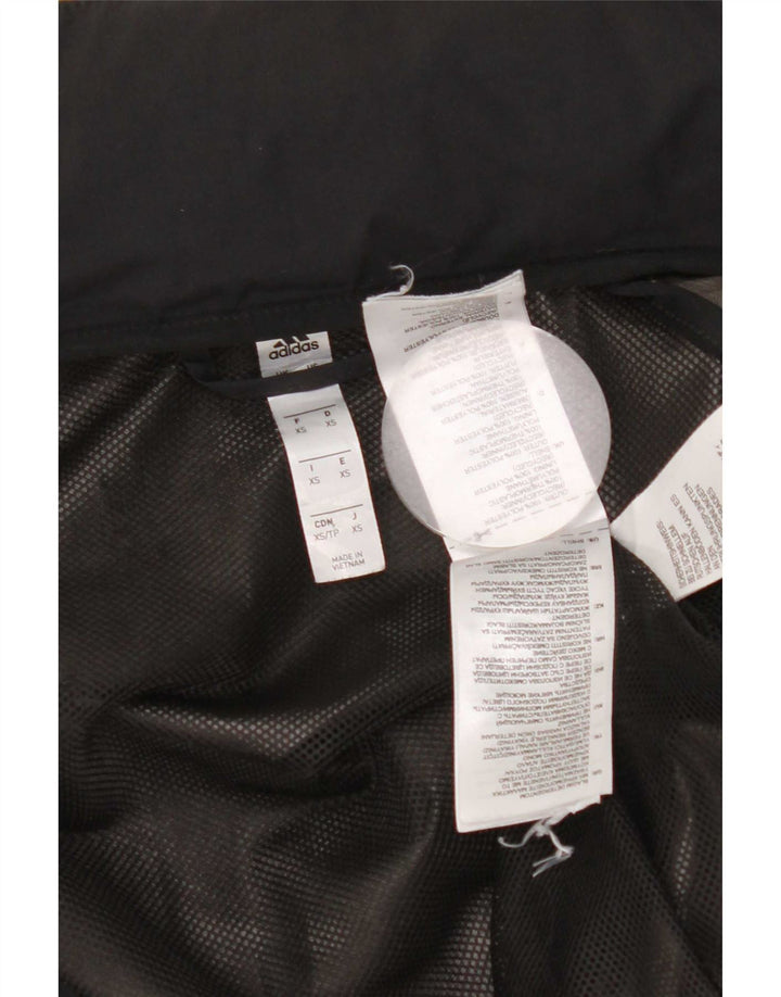Giacca da ginnastica oversize con cappuccio da donna Adidas UK 6 XS poliestere nero