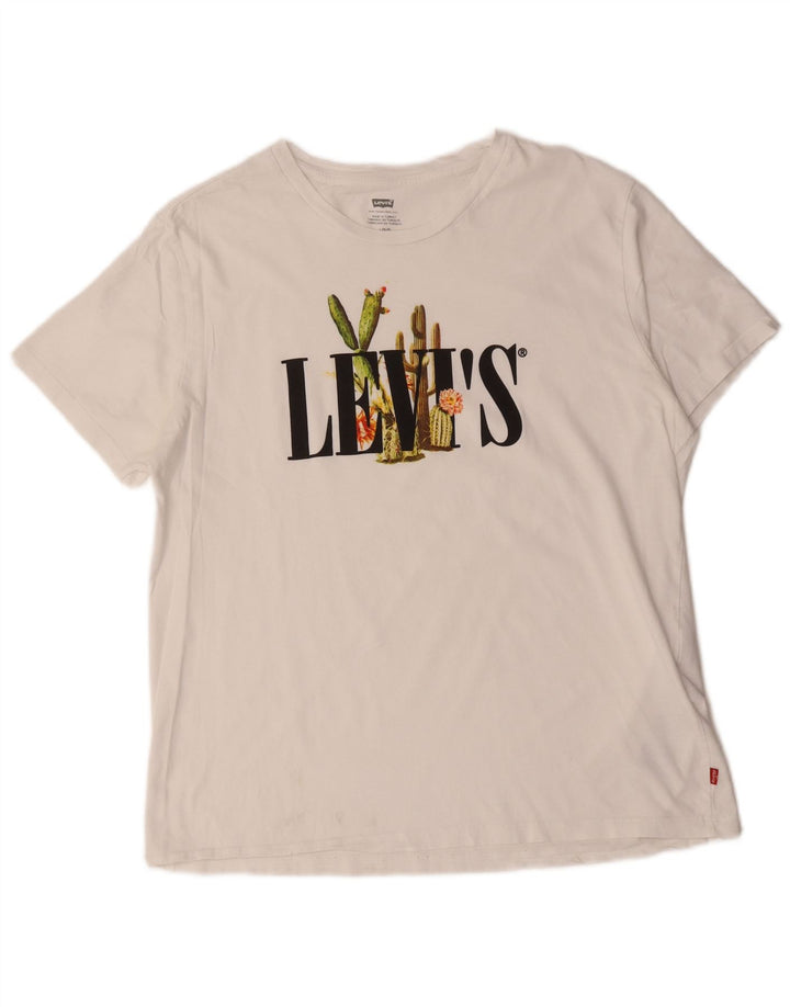 T-shirt grafica da uomo Levi's Top grande in cotone bianco