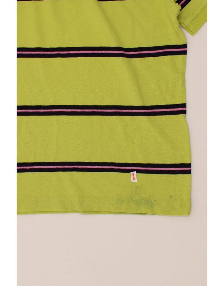 FILA Mens Polo Shirt Small Yellow Striped Vintage Fila and Second-Hand Fila from Messina Hembry 