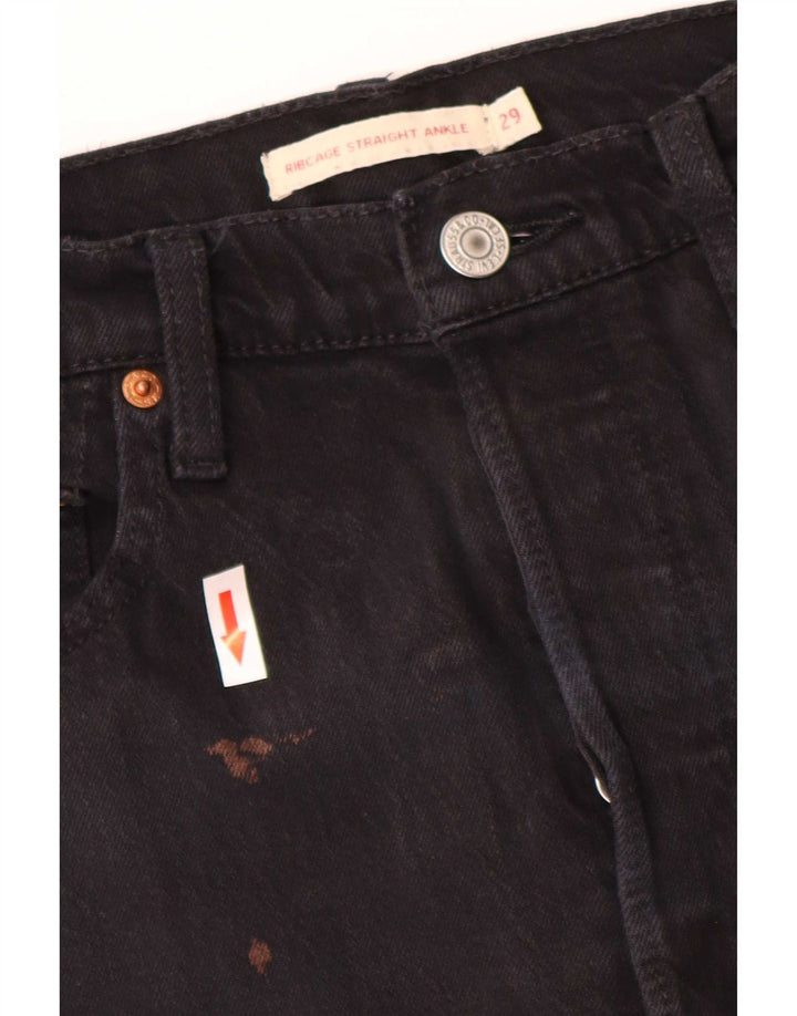 Jeans dritti Ribcage da donna Levi's W29 L27 cotone nero