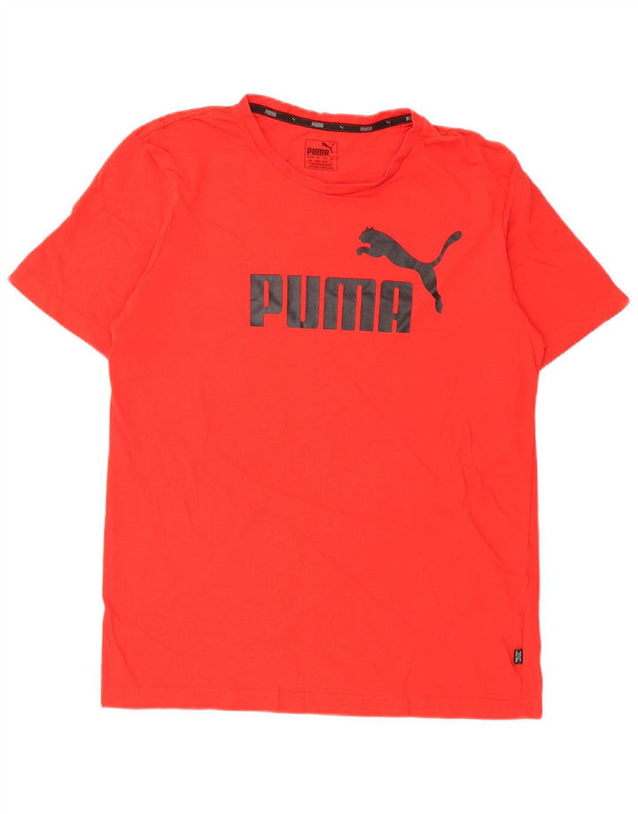T-shirt grafica da uomo Puma Top in cotone rosso medio