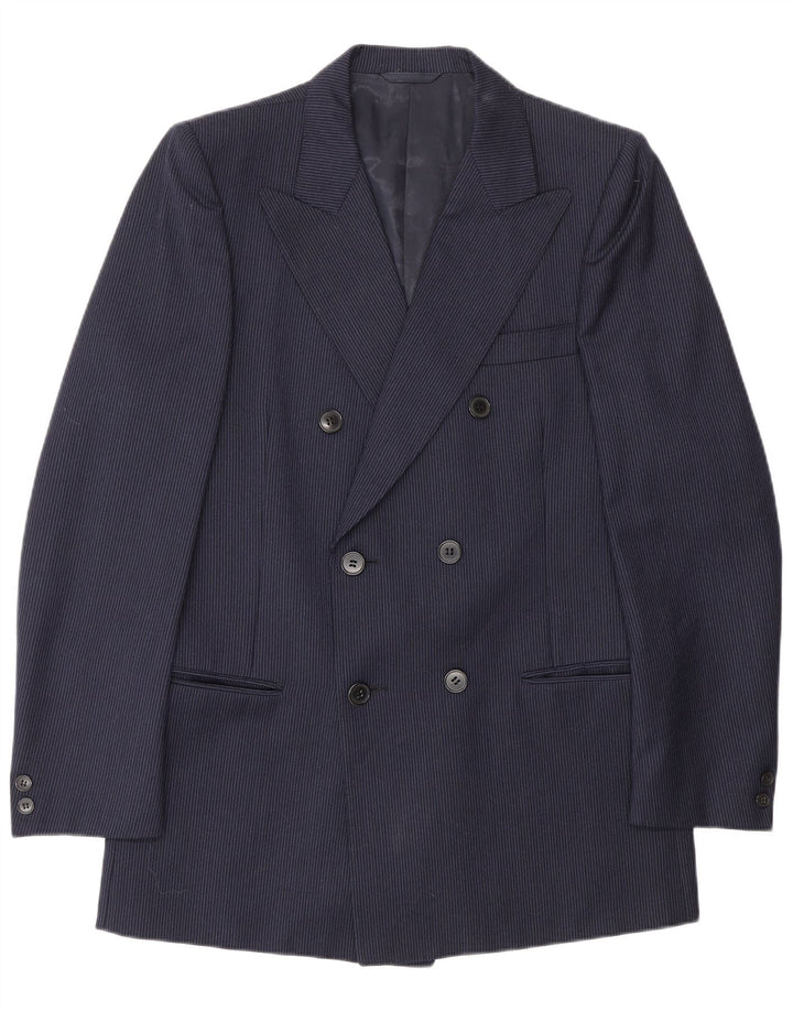 Giacca blazer vintage da uomo Club IT 50 grande a righe blu navy