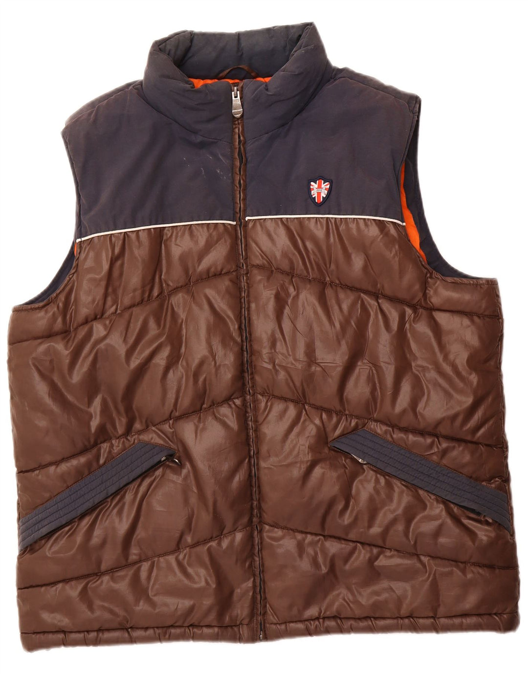 Gilet imbottito da uomo PUFFA UK 44 2XL Poliestere color block marrone