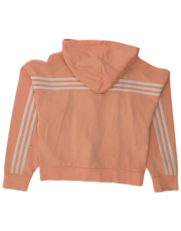 Maglione con cappuccio e zip oversize corto da donna ADIDAS UK 4/6 XS cotone rosa