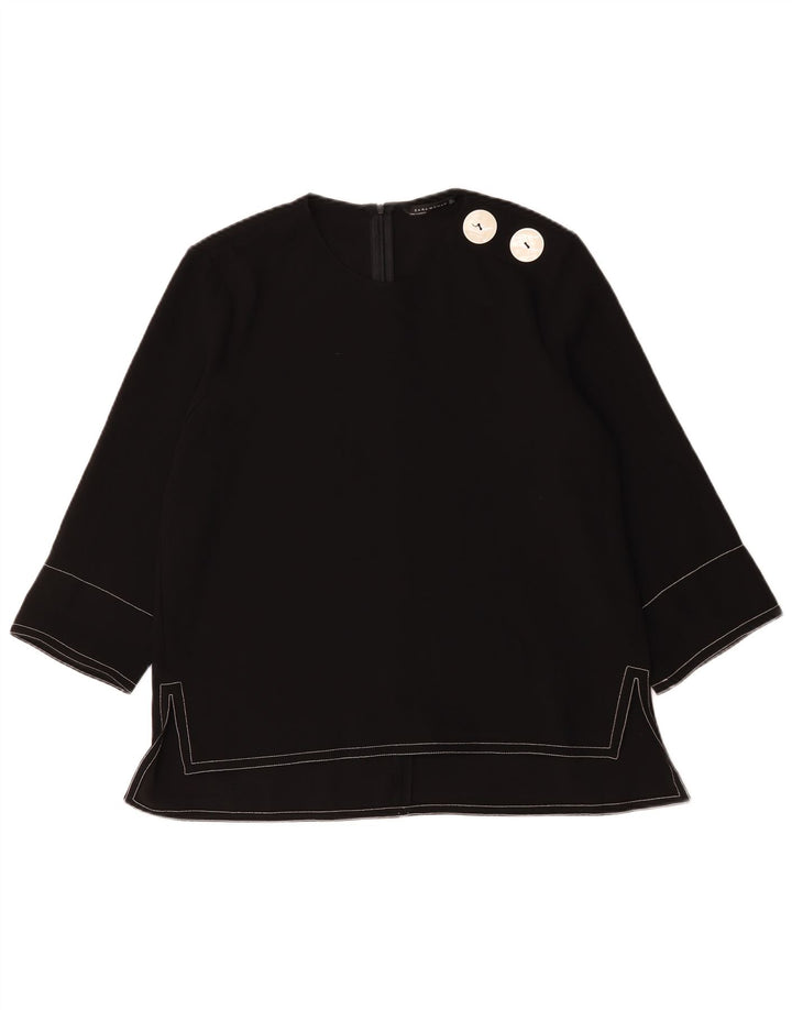 Top Zara da donna con maniche a 3/4, taglia UK 16, grande, poliestere nero
