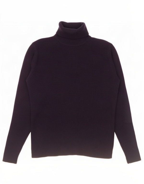 Maglione maglione a collo alto da donna Laura Ashley UK 14 grande blu navy