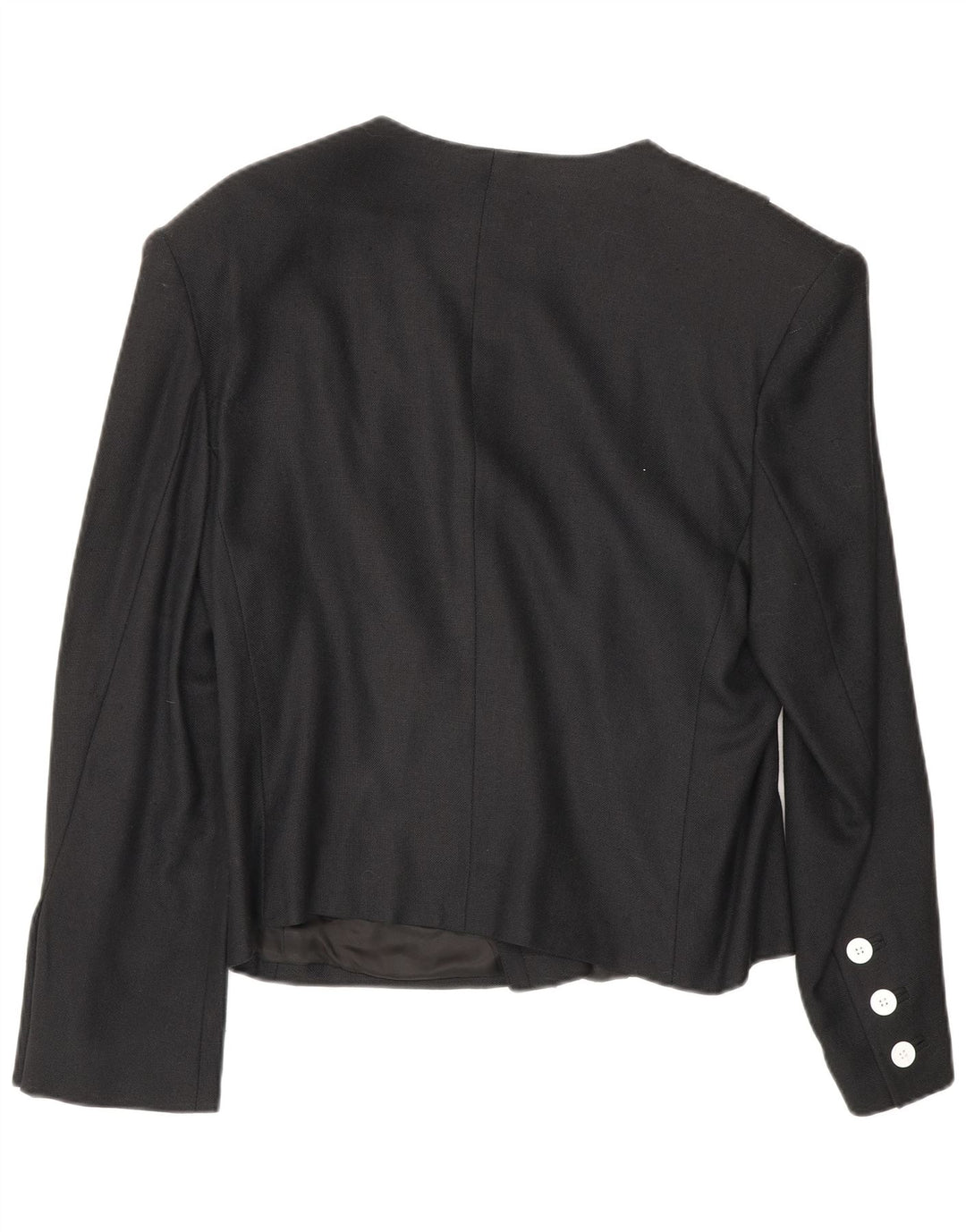Giacca blazer doppiopetto da donna Louis Feraud UK 16 grande viscosa nera