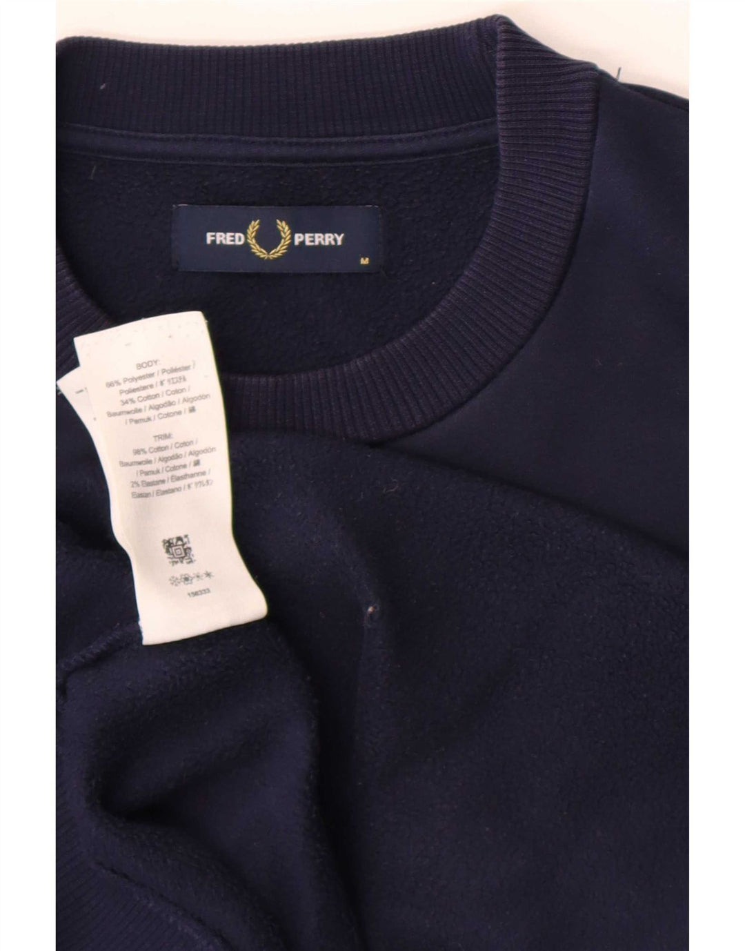 Felpa grafica da uomo Fred Perry, media, in poliestere blu navy