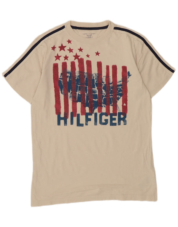 T-shirt grafica per ragazzi Tommy Hilfiger Top 15-16 anni XL in cotone beige