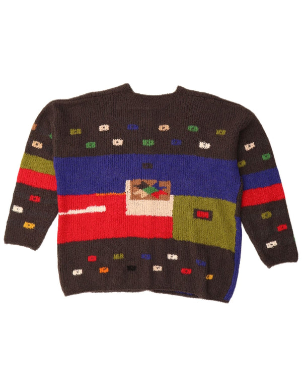 Maglione cardigan oversize con grafica da donna Premode UK 18 XL Grigio geometrico