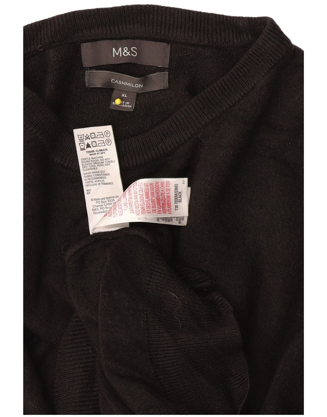 Maglione maglione girocollo da donna Marks & Spencer XL acrilico nero