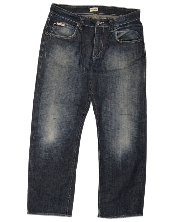 Jeans dritti da uomo Calvin Klein W34 L28 Blu