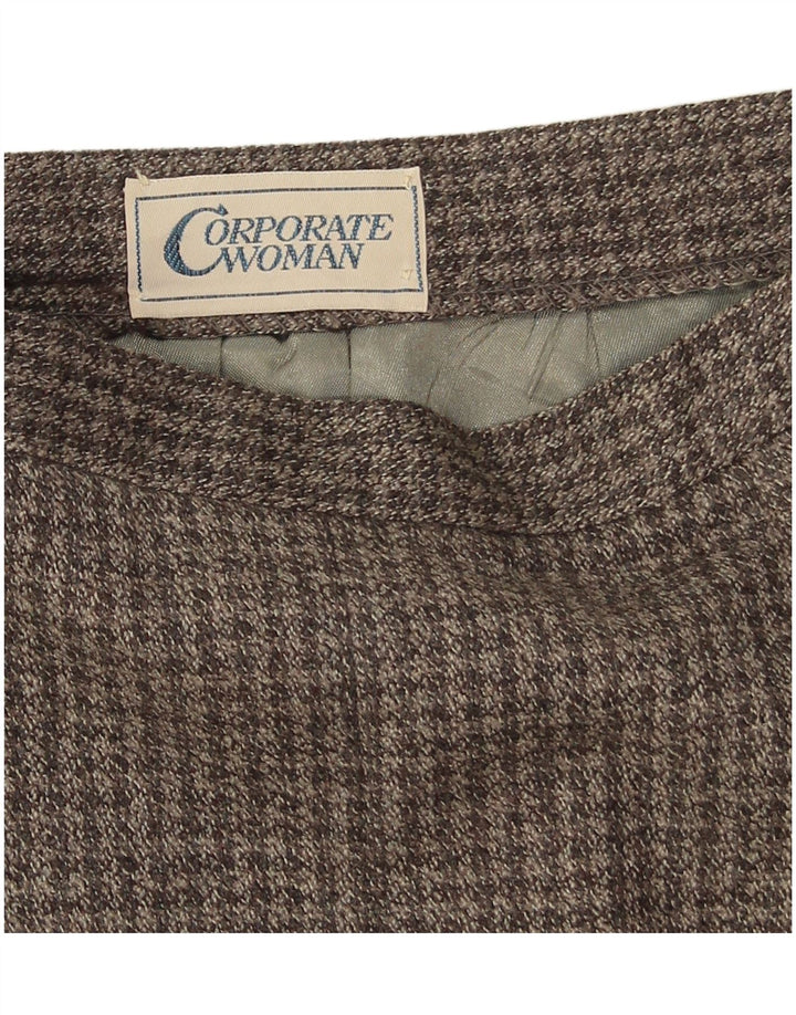 Gonna a trapezio da donna vintage W22 2XS pied de poule grigia