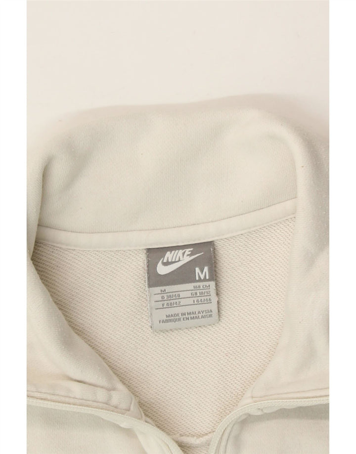 NIKE Womens Tracksuit Top Jacket UK 10/12 Medium White Cotton Vintage Nike and Second-Hand Nike from Messina Hembry 