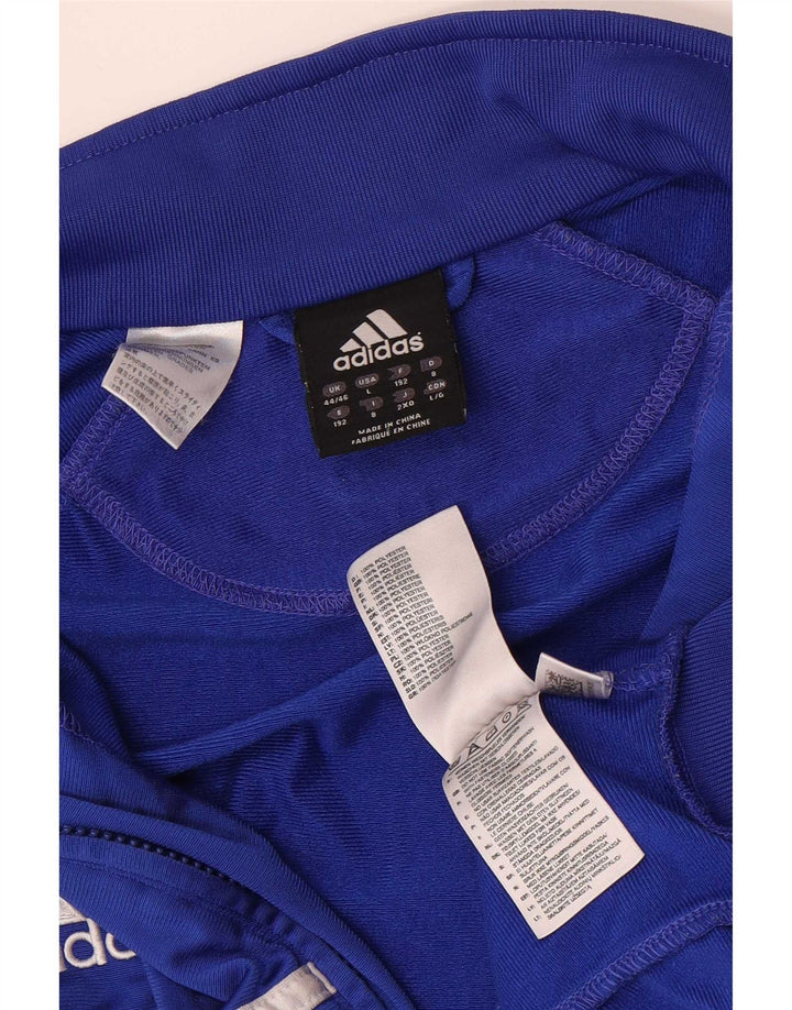 Giacca da tuta da uomo Adidas UK 44/46 Large Blu Colourblock Poliestere