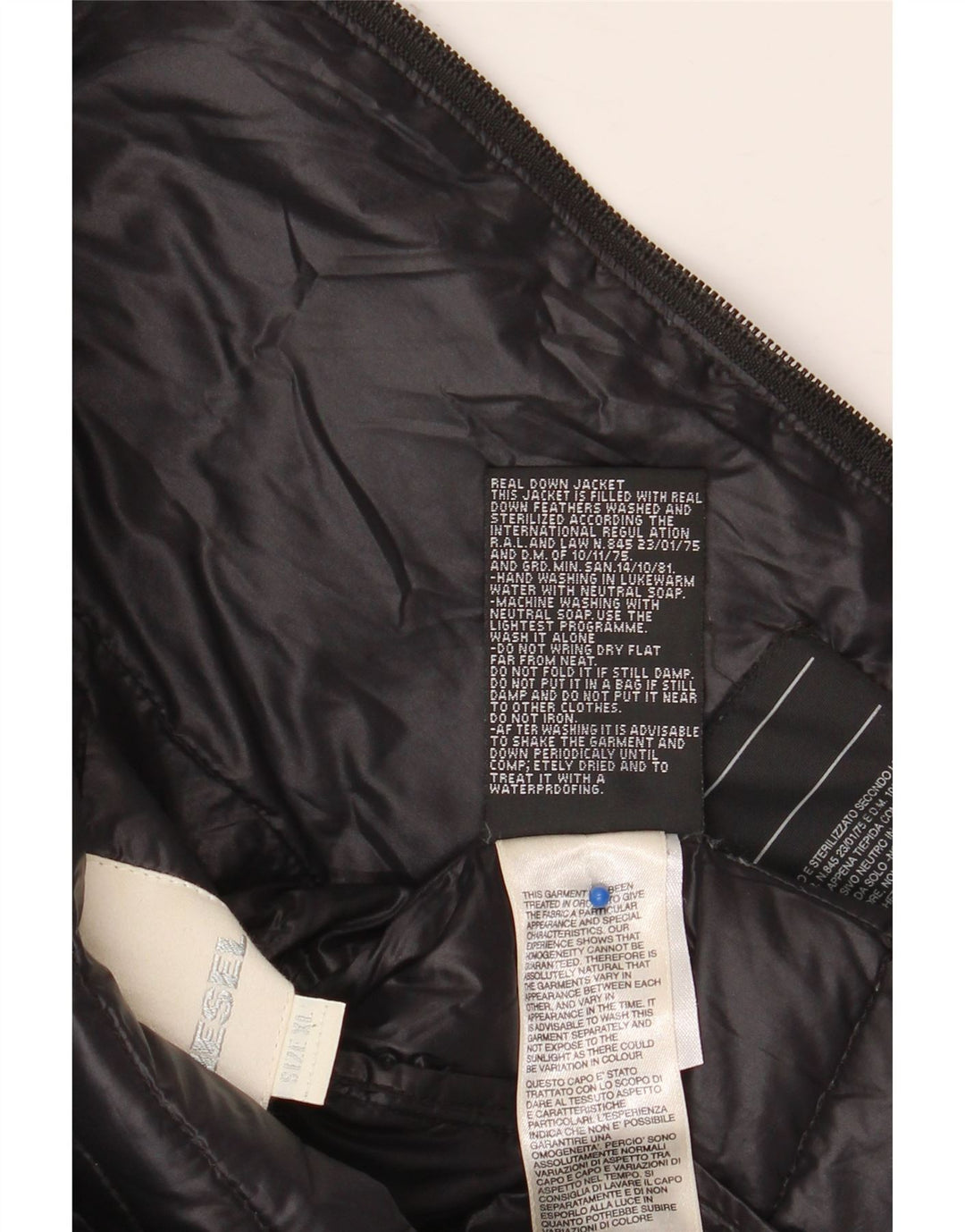 DIESEL Giubbotto Imbottito Bambina 11-12 Anni XL Nylon Nero