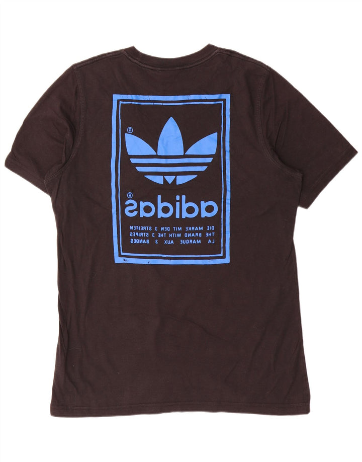 T-shirt grafica Adidas da uomo con tre strisce, cotone medio nero
