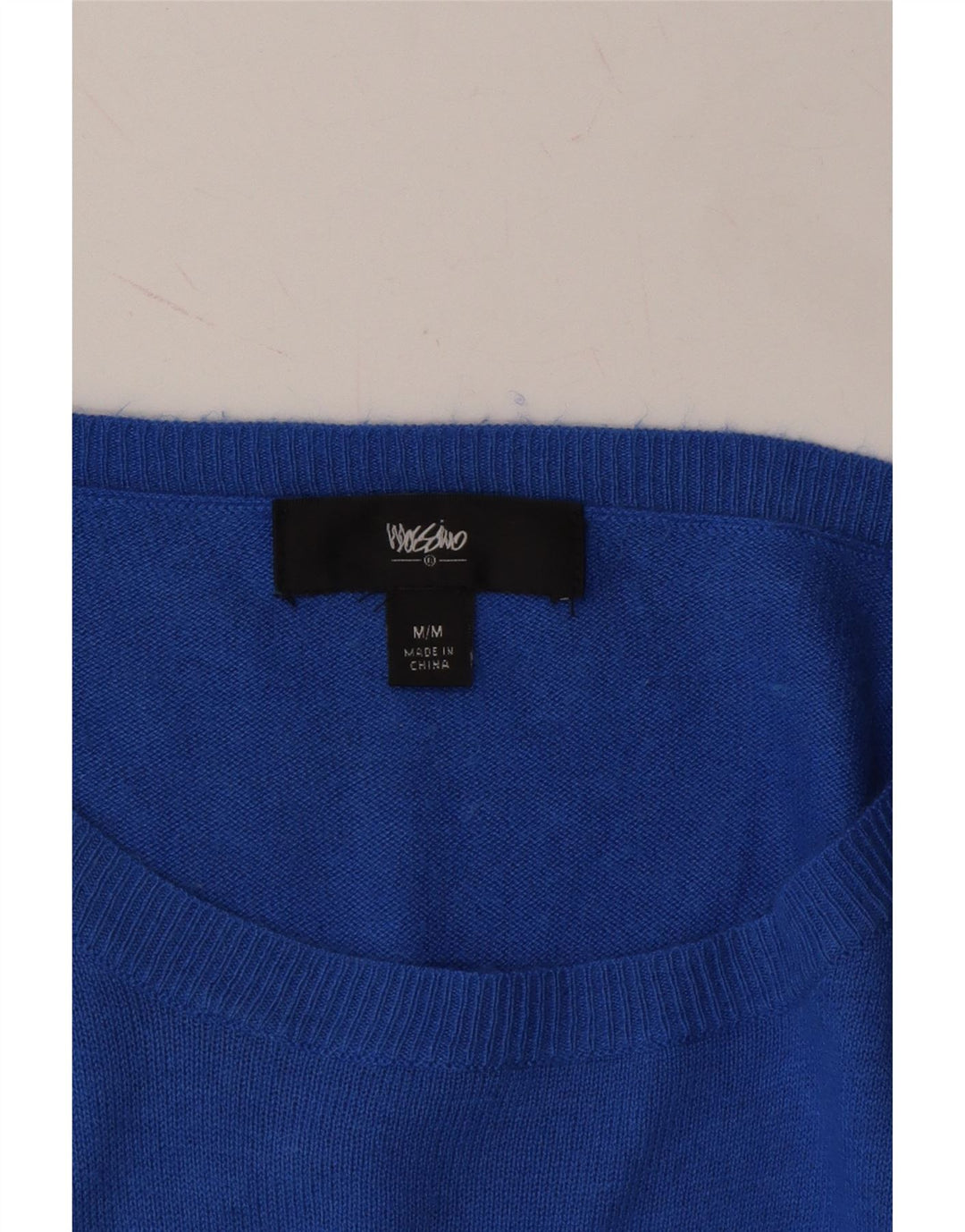 MOSSIMO Womens Boat Neck Jumper Sweater UK 12 Medium Blue Nylon Vintage Mossimo and Second-Hand Mossimo from Messina Hembry 