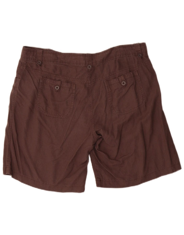 Pantaloncini casual da donna Marks & Spencer UK 16 Large W36 Lino marrone