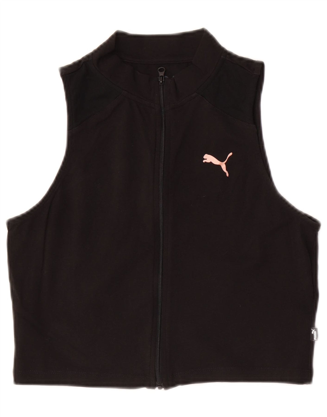 Top corto senza maniche da donna Puma UK 14 grande cotone nero