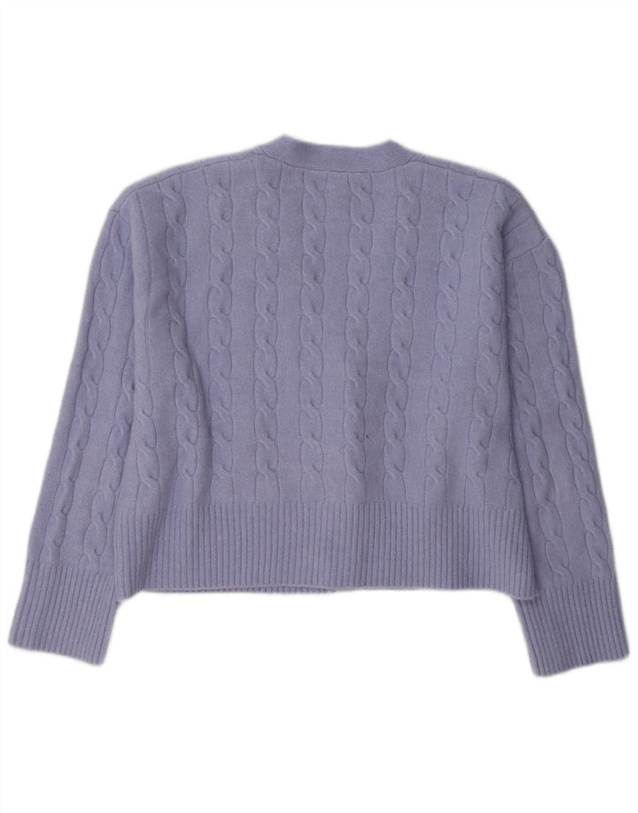 Maglione cardigan corto da donna Zara UK 14 Poliestere viola medio