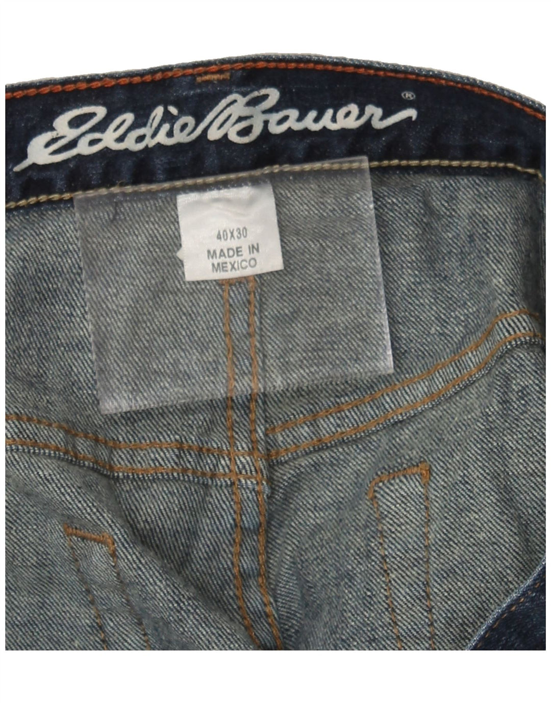 EDDIE BAUER Mens Straight Jeans W40 L30 Navy Blue Cotton Vintage Eddie Bauer and Second-Hand Eddie Bauer from Messina Hembry 