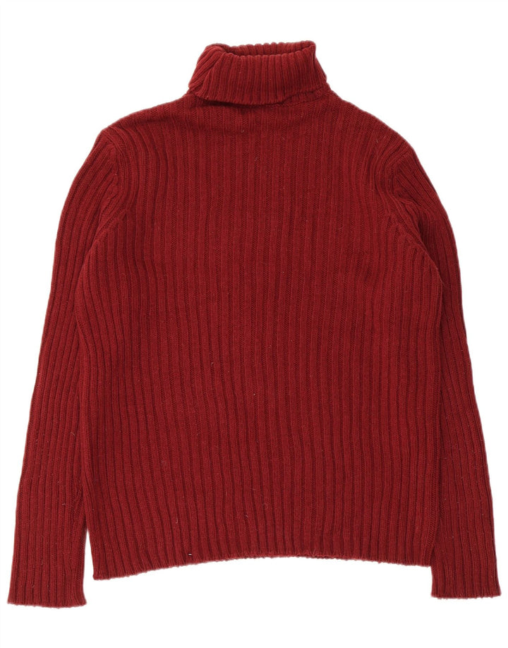 Maglione maglione da uomo a collo alto Benetton piccolo bordeaux