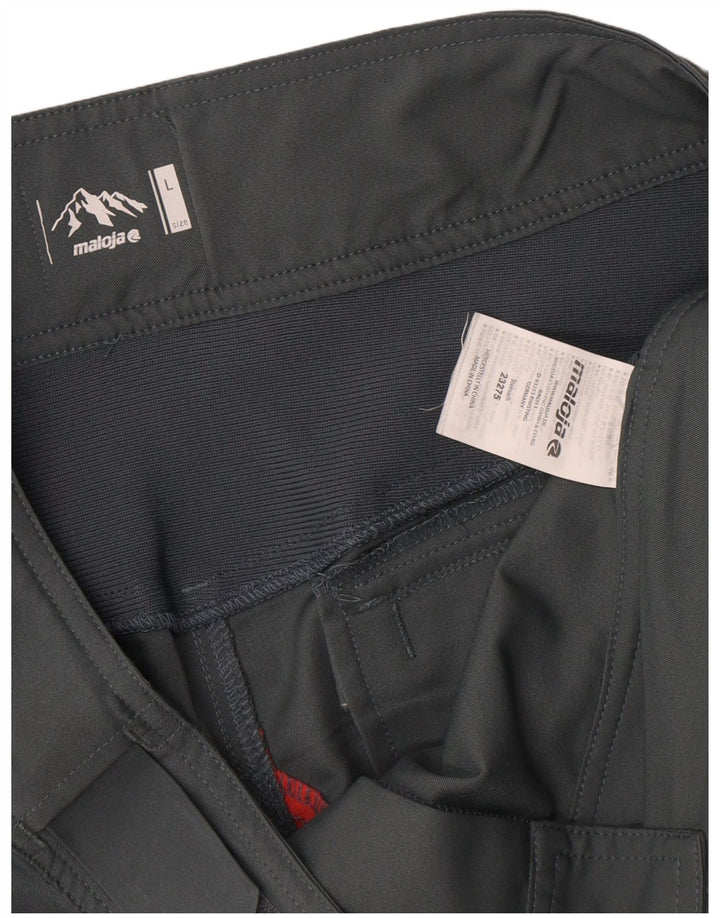 Pantaloncini cargo grafici da uomo Maloja grandi W36 poliestere grigio