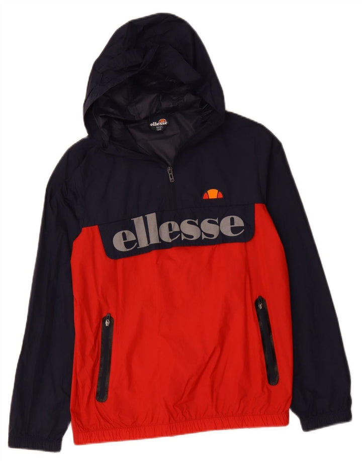Giacca anorak grafica con cappuccio Ellesse da ragazzo 13-14 anni Blu navy Colourblock