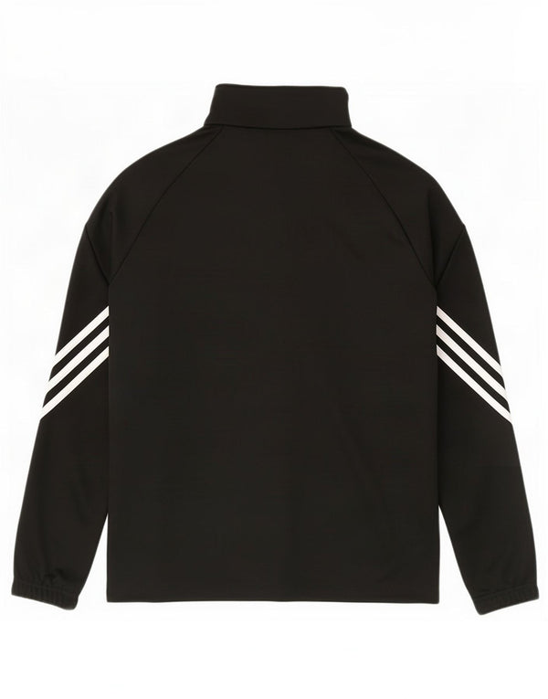Top della tuta pullover Adidas Climalite con zip e collo da ragazzo 13-14 anni XL Nera