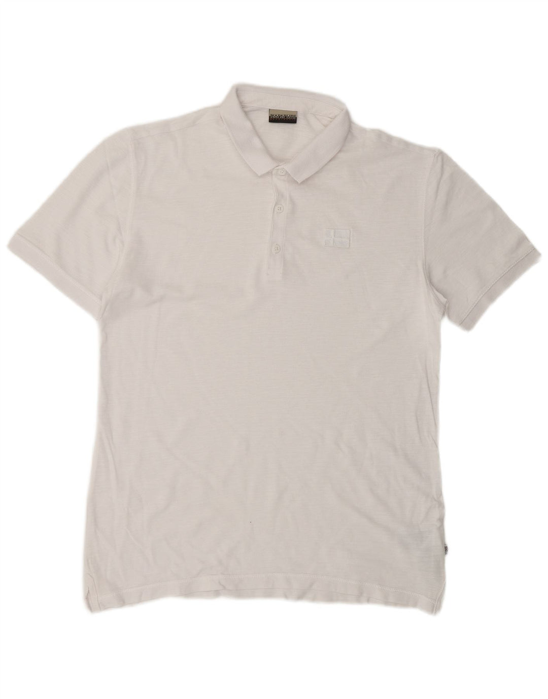 Polo da uomo Napapijri grande in cotone bianco