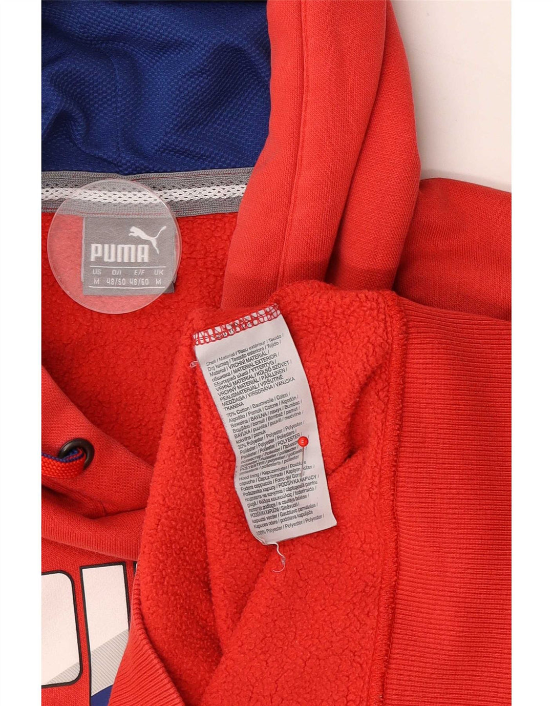 Felpa con cappuccio grafica da uomo Puma in cotone rosso medio