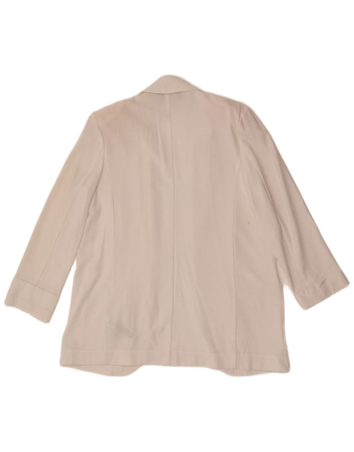 Giacca blazer aperta da donna Marks & Spencer UK 10 piccola poliestere bianco