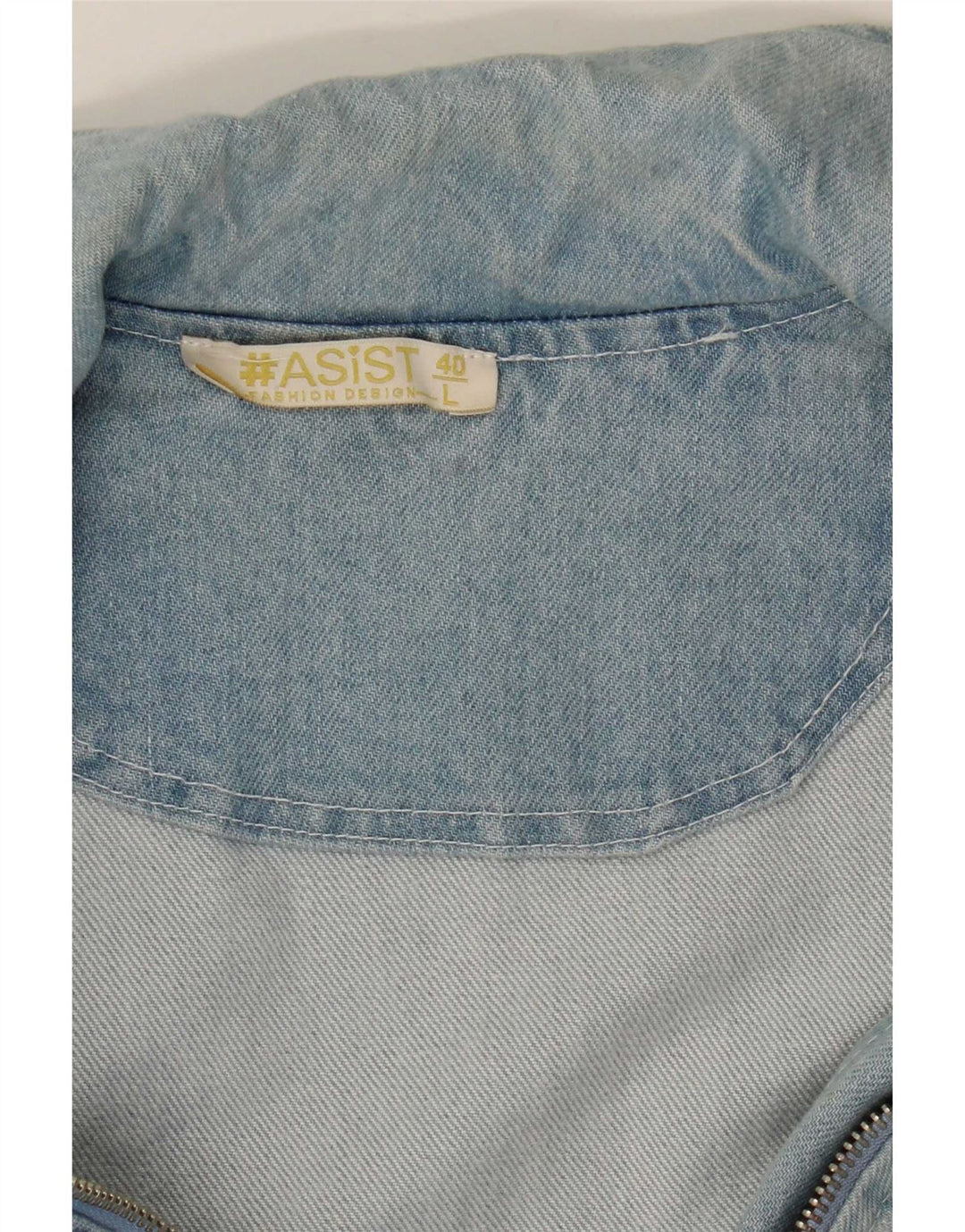 Giacca di jeans vintage da donna UK 14 grande cotone blu