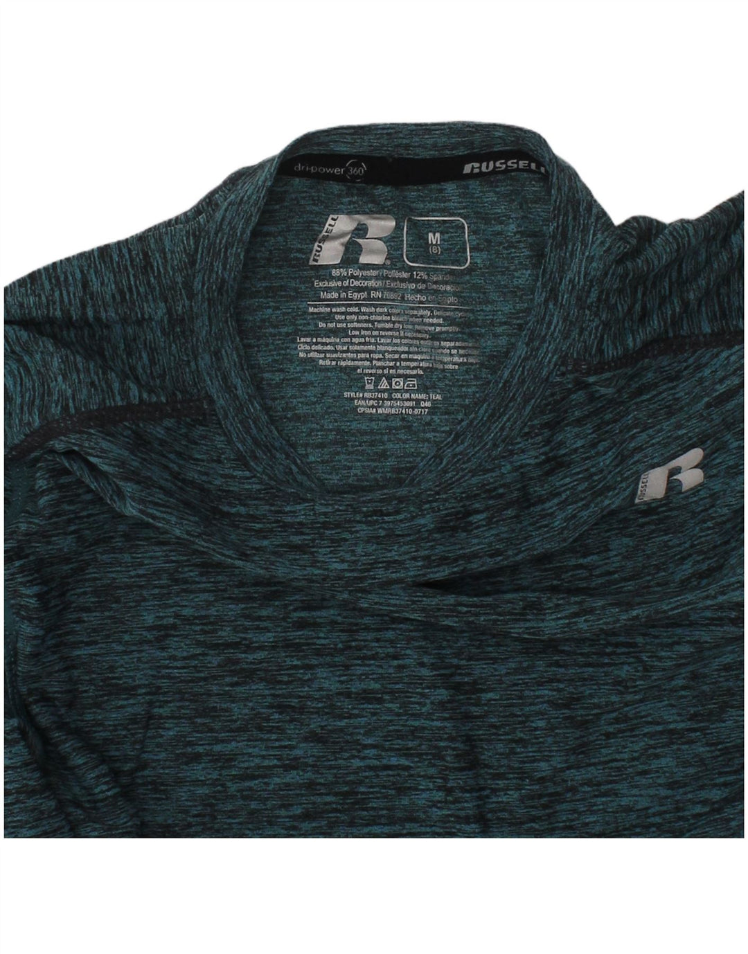 Top a maniche lunghe da ragazzo Russell Athletic 7-8 anni verde medio screziato