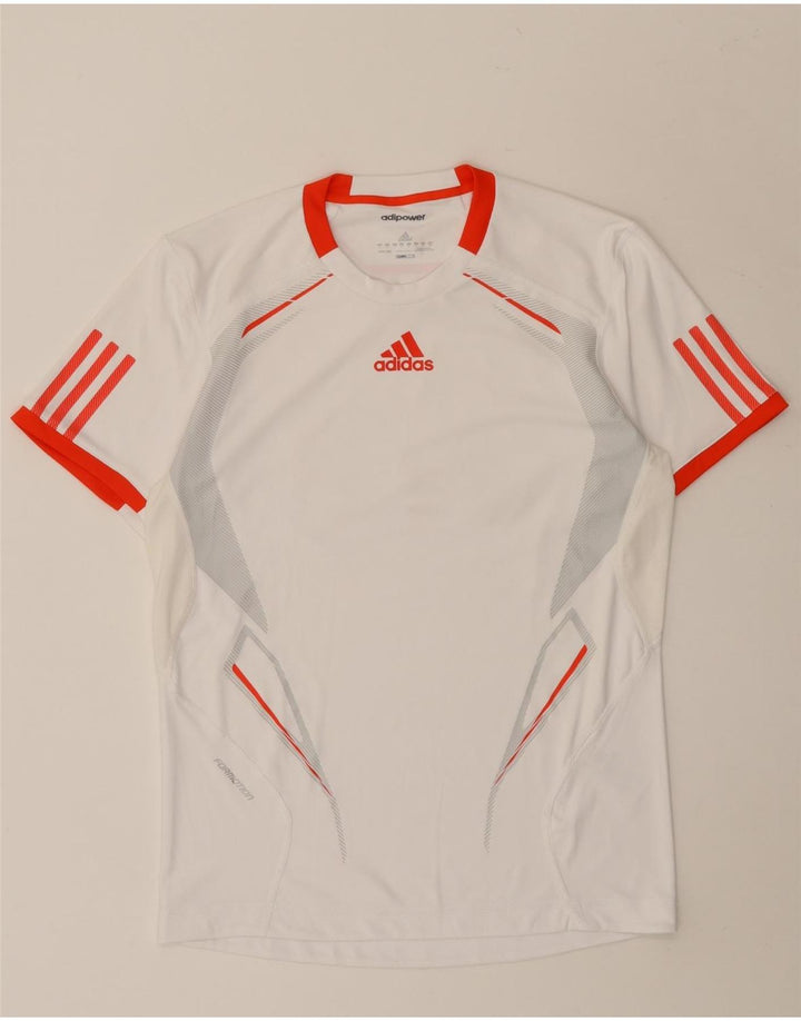 T-shirt Adidas Climacool da uomo, piccola, in poliestere color block bianco