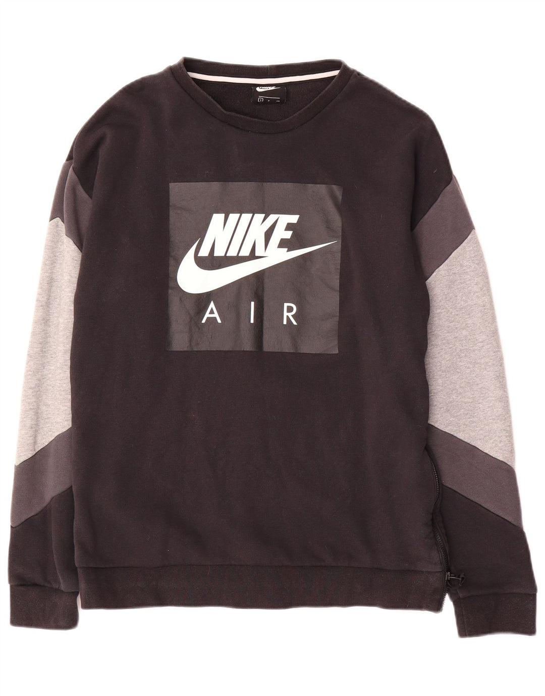 Felpa con grafica Nike da uomo, piccola, in cotone color block nero