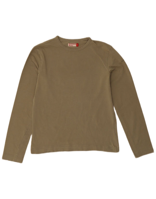 Guess Top da donna a maniche lunghe UK 14 Large Khaki