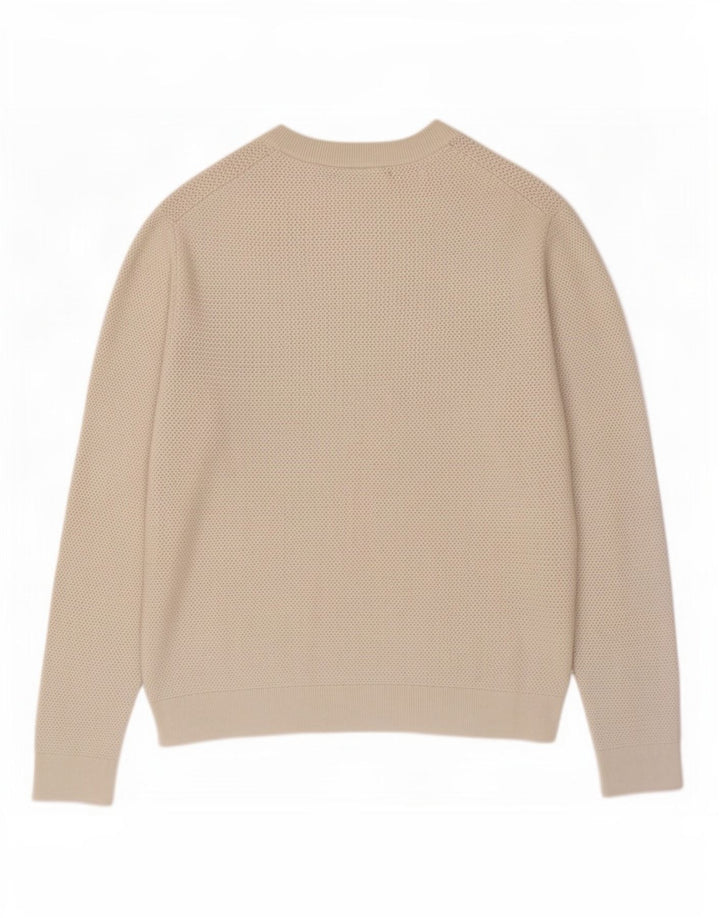 Maglione maglione girocollo da uomo Reiss in nylon beige medio