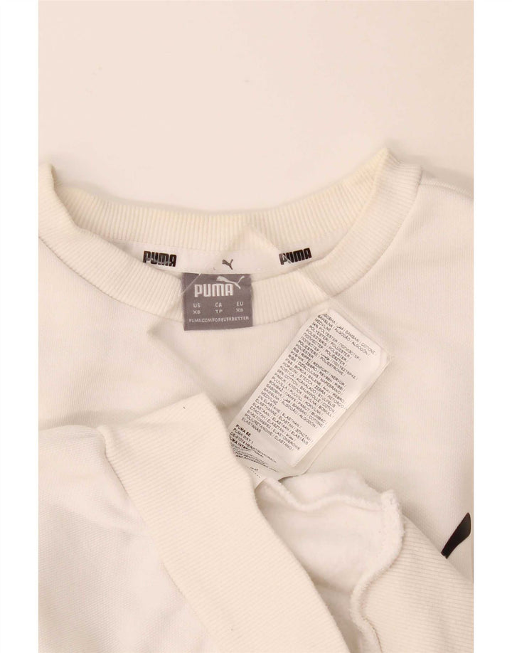 Felpa grafica da uomo Puma Jumper XS in cotone bianco