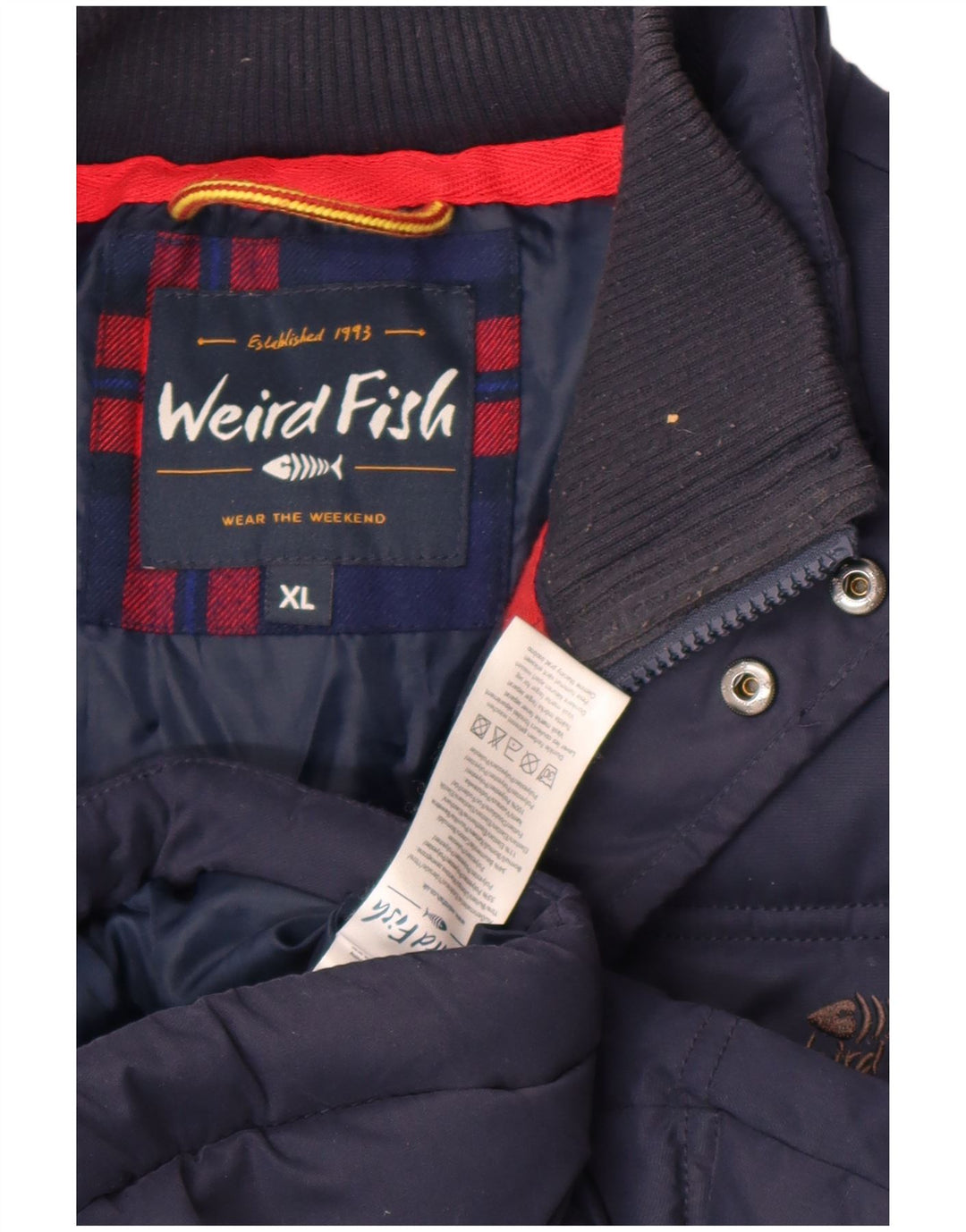 Gilet imbottito da uomo Weird Fish UK 42 XL poliestere blu navy
